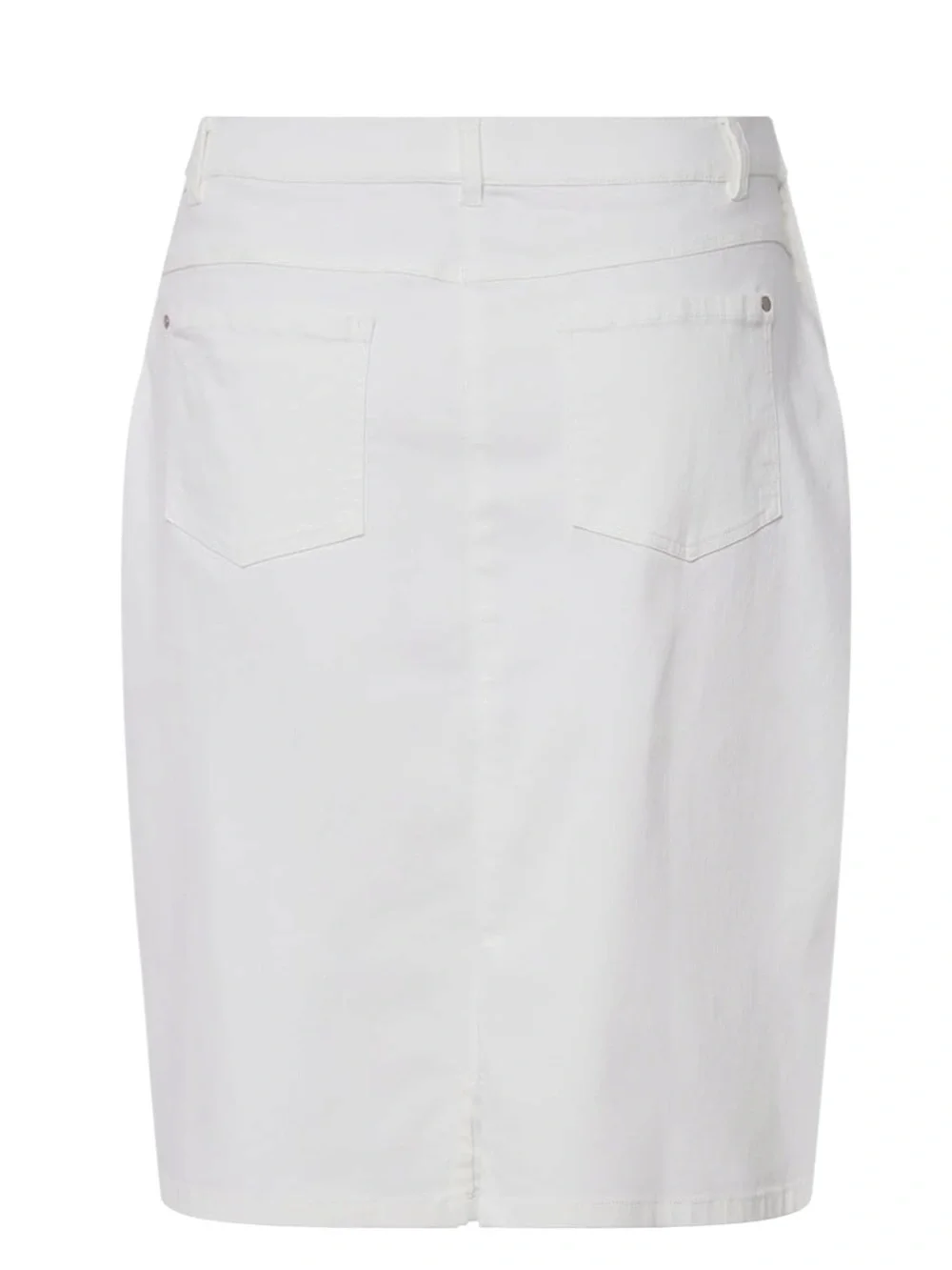 Ulla Popken Women's White A-line Denim Skirt